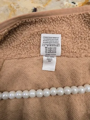 Victoria's Secret PINK cozy fleece snap button jacket Camel Size M thumbnail 3