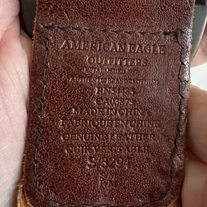 American Eagle Women Leather Belt S/M Brown Metallic Braided Boho Buckle Indie thumbnail 6