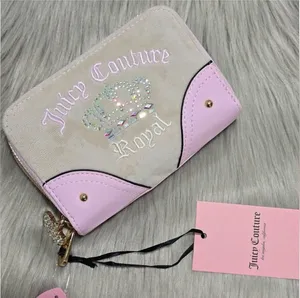 NWT Juicy Couture Juicy Kingdom Double Zip Around Wallet Pink Crown Y2K thumbnail 1