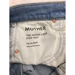 MOTHER The Insider Crop Step Fray Jeans Can You‎ Dig It Blue Denim 26 1157-1351 thumbnail 7