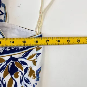 NWOT Farm Rio Linen Blend Floral Print Romper Blue Size M thumbnail 12