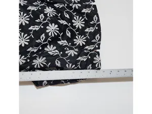 Tempted Black and White Floral Embroidered Cropped Tank Top Size Large thumbnail 7