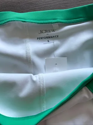 J. Crew Cloudstretch Wrap Tennis Skirt Skort Size s White Green Pickleball BP01 thumbnail 2