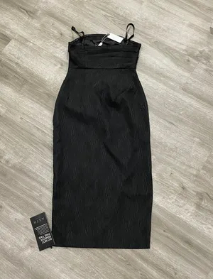Black Muriel Jacquard Midi Dress thumbnail 7