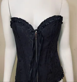 Corset Black Zipper Festival Cosplay New thumbnail 4