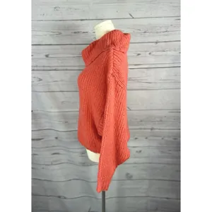 Anthropologie Pilcro Zamora Cowl Neck Alpaca Wool Sweater Coral XS Oversized thumbnail 3