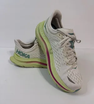 Hoka Kawana Women's Athletic Shoes in Cream, Lime & Pink Accent thumbnail 1