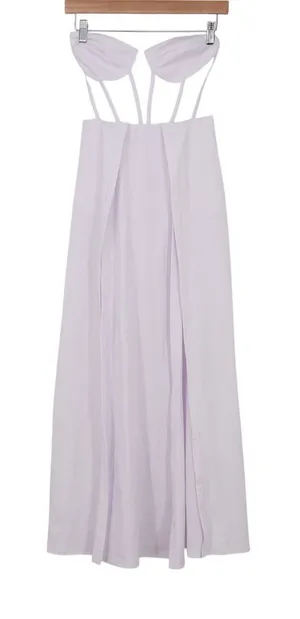 D&M Lavender Cutout Bodice Maxi Dress with Built-in Bodysuit Small thumbnail 1