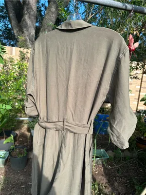 NWOT Zara Utility Jumpsuit Small S Olive Green Belted Safari Cargo Romper thumbnail 7