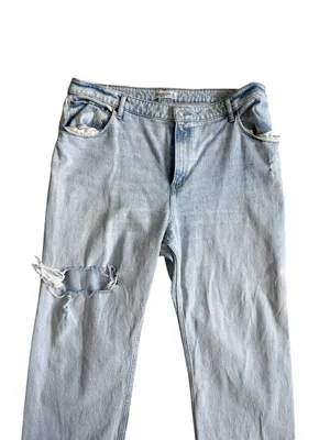 ABERCROMBIE & FITCH Curve Love Light Distressed High Rise 90s Relaxed Jean Sz 20 thumbnail 8