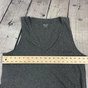 Madewell Heather Gray Knit Dress Shirt Strapless size Large 100% Cotton thumbnail 12