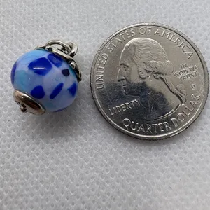 James Avery Retired Gentle Wave Blue Glass Finial Charm Sterling Silver Rare thumbnail 10