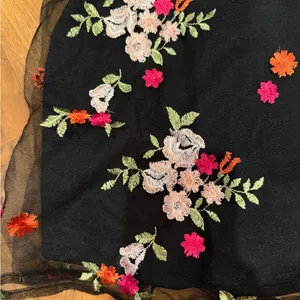 Lulus black mini embroidered sheer overlay dress floral small EUC wedding‎ thumbnail 2