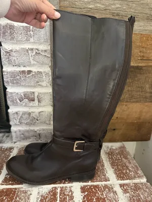 Just Fab Classic Tall Riding Boots - Black thumbnail 1