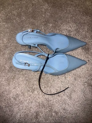 Classic steal Blue Pointed Toe Slingback Heels size 41 new thumbnail 3