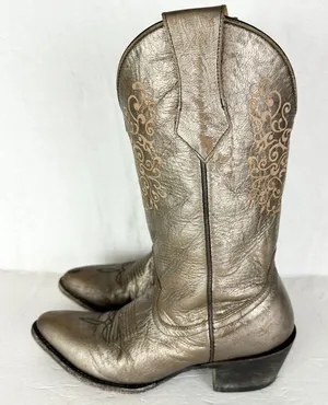 Shyanne Women's Lola Western Boot Size 6.5 Leather Metallic Point Toe thumbnail 1