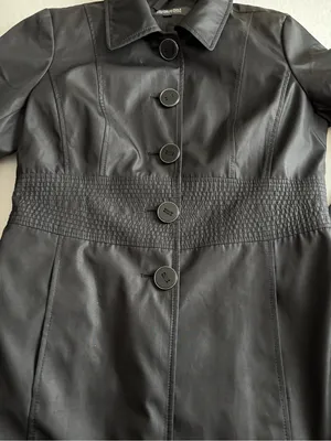 Kenneth Cole Black Button-Front Long Trench Coat thumbnail 10