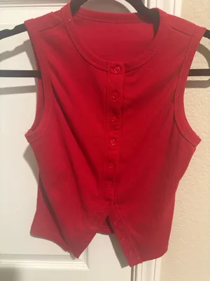 Button down tank Red Size M thumbnail 1