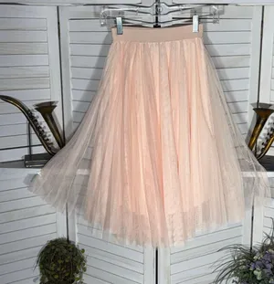 NWOT Charlotte Russe peach chiffon mesh skirt elastic waist fairy whimsical XS thumbnail 1