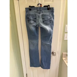 Wrangler Rock 47 Women's Blue Jeans Ultra Low Rise Sz‎ 30x34 Rodeo Cowgirl Denim thumbnail 3
