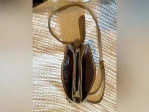 Taupe Three Pocket Zip-Top Women’s Bag. Use as Clutch or Crossbody. thumbnail 5