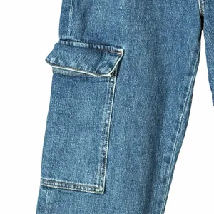 7 For All Mankind Cargo Jeans Size 27 Dark Blue Denim Logan Straight Leg Y2K thumbnail 4