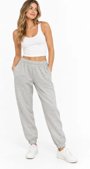 Hollister Gray Sweatpants Fleece Lined Logo Joggers Medium thumbnail 1