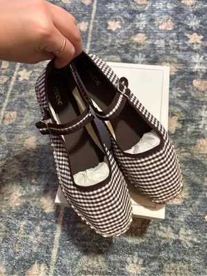 NEW Anthropologie Maeve Gingham Mary Jane Espadrille Flats Size 40 thumbnail 6