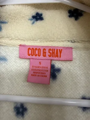 Coco + Shay Floral Sherpa Full Zip Fleece Jacket Women’s Small thumbnail 4