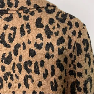 Rachel Zoe Leopard Wool Blend Two Button Cardigan Size Small thumbnail 7