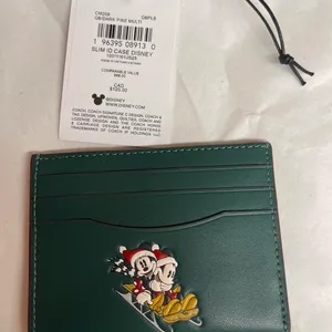 Coach Dark Pine Disney X Slim Id Card Case With Winter Motif thumbnail 1