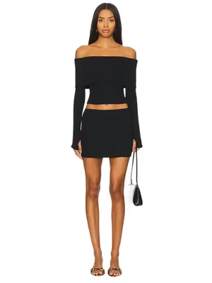 Superdown Marks Skirt in Black Small Womens Mini Jersey thumbnail 8