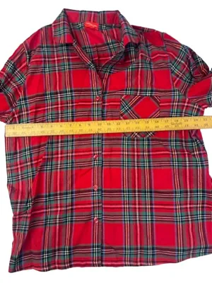 Red Plaid Flannel Pajama Set Size L thumbnail 5