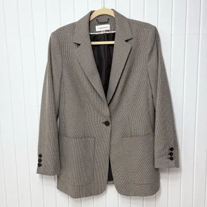 Calvin Klein Notch collar Women's‎ Checkered Blazer Size 6 thumbnail 2