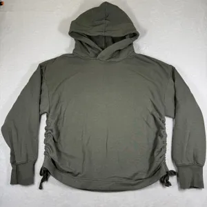 Aerie Womens XL‎ Olive Green Ruched Side Cinch Pullover Hoodie Sweatshirt 05/22 thumbnail 1