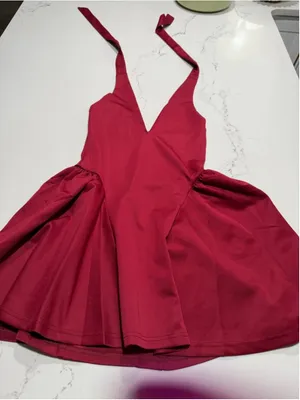 NEW Bubble Mini Dress Halter Deep V Neck Backless Sexy Club S thumbnail 3