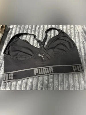 Puma Black Logo Elastic Seamless Sports Bra thumbnail 2