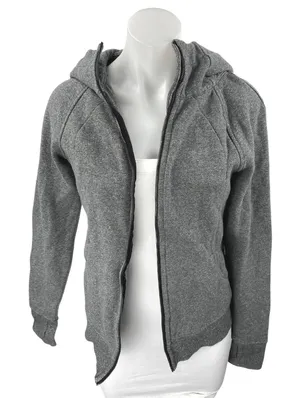 Lululemon Gray Fleece Long Sleeve Zip Up Hooded Hoodie Sweatshirt Jacket Size 6 thumbnail 1