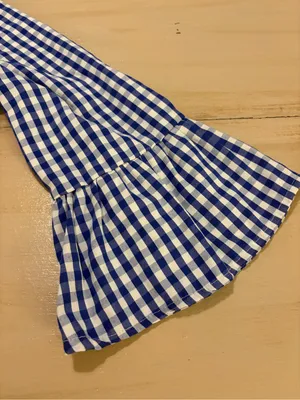 Blue Gingham Embroidered Women’s Blouse thumbnail 5