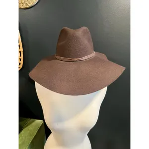 American Eagle Brown 100% Wool Wide Brim Floppy Hat thumbnail 2