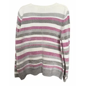 Alfred Dunner Acrylic Striped‎ Pullover Sweater Pink Women's Size Large thumbnail 2
