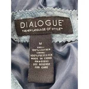 Vintage Dialogue Teal Blue Suede Leather Jacket Women’s M 90s Y2K Washable READ thumbnail 7