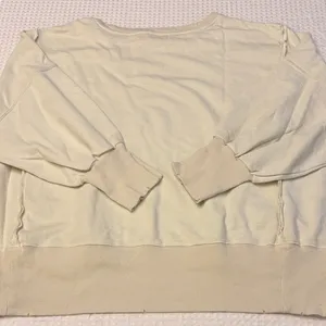 NEW! WE THE FREE PEOPLE Camden LARGE Gray Opal Cream Off-Shoulder Sweatshirt thumbnail 9