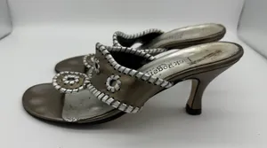 Jack Rogers Heeled Sandals Womens 7 Bronze Medallion Travel Boho Indie Vacation thumbnail 1