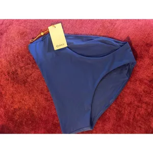 QUINCE High Rise High Leg Bikini Bottom SUSTAINABLE NWT Electric Blue Medium M thumbnail 3