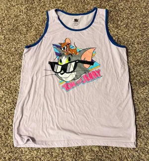 Tom and jerry white tank Purple Size M thumbnail 1