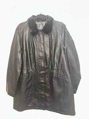 Black faux leather jacket baccini thumbnail 1