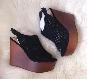 Black And Brown Wedges thumbnail 1