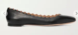 NWT CHLOÉ Lauren scalloped leather ballet flats 37.5 thumbnail 1