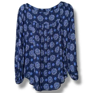 Maeve by Anthropologie size 4 Boswell v-neck blouse 3/4 balloon sleeves dotted thumbnail 4